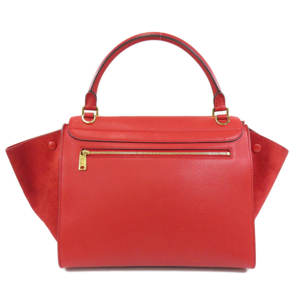 Celine red Bag leather suede Trapeze Red